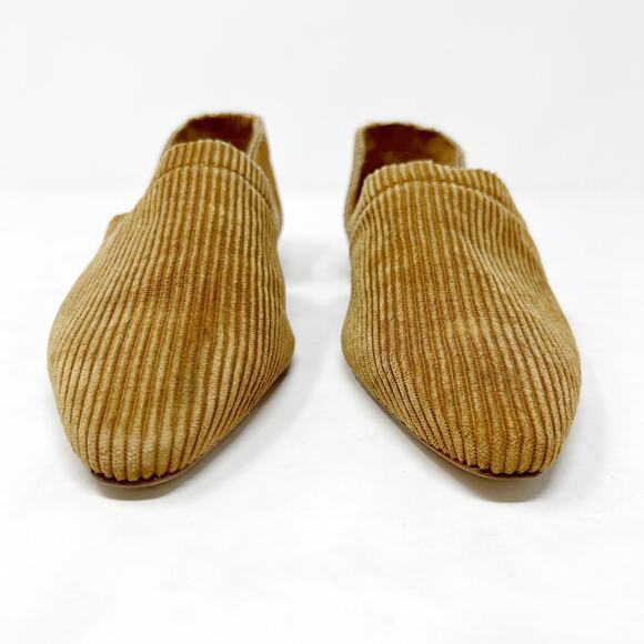 [Miista London] Tan Corduroy Pointed Toe D'Orsay Flats NWOT Size 39 US 8.5 - Picture 5 of 13